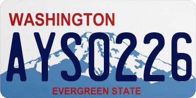 WA license plate AYS0226