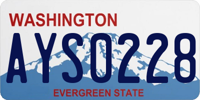 WA license plate AYS0228