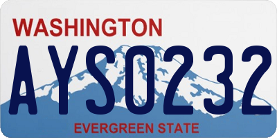 WA license plate AYS0232