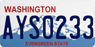 WA license plate AYS0233