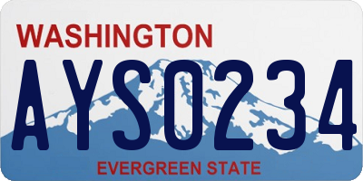 WA license plate AYS0234