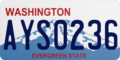WA license plate AYS0236