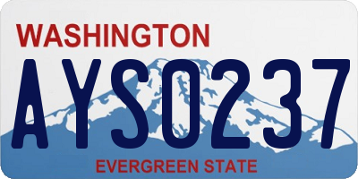 WA license plate AYS0237