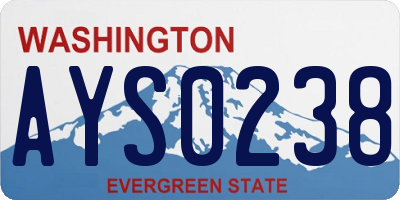 WA license plate AYS0238