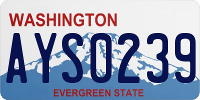 WA license plate AYS0239