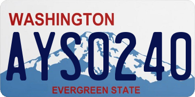 WA license plate AYS0240