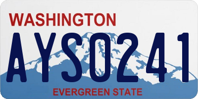 WA license plate AYS0241