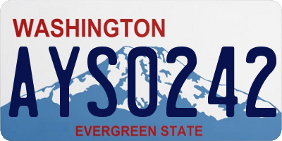 WA license plate AYS0242