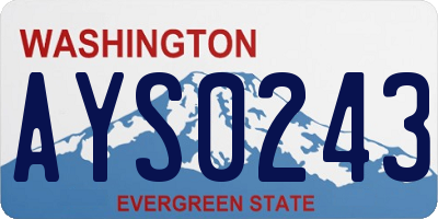 WA license plate AYS0243