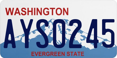 WA license plate AYS0245