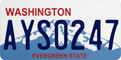 WA license plate AYS0247