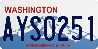 WA license plate AYS0251