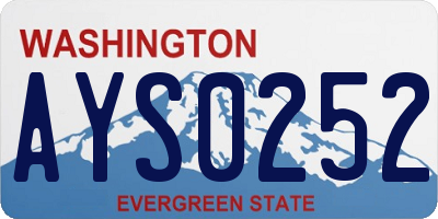 WA license plate AYS0252