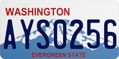 WA license plate AYS0256