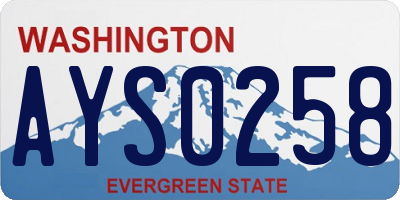 WA license plate AYS0258