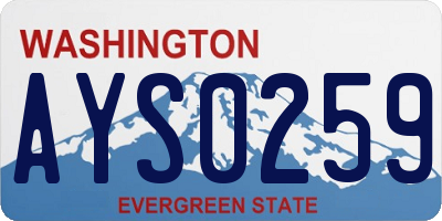 WA license plate AYS0259