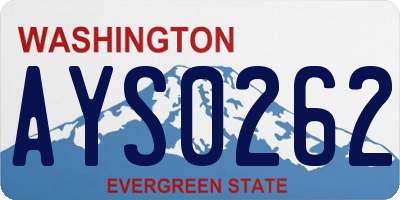 WA license plate AYS0262