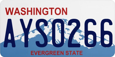 WA license plate AYS0266