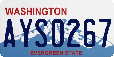 WA license plate AYS0267