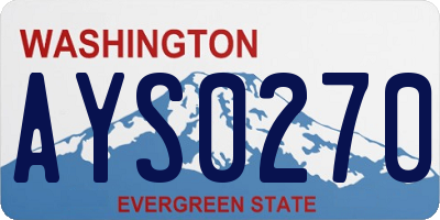 WA license plate AYS0270