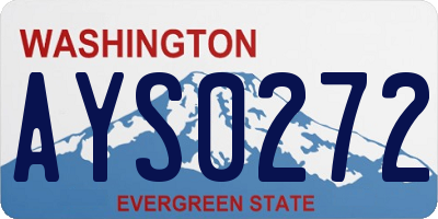WA license plate AYS0272