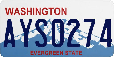 WA license plate AYS0274