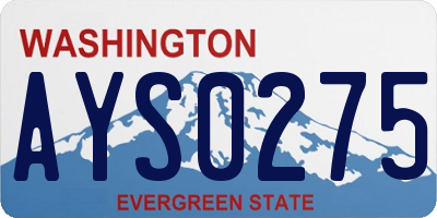 WA license plate AYS0275