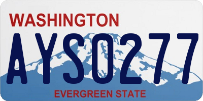 WA license plate AYS0277