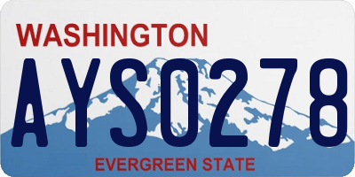 WA license plate AYS0278