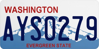 WA license plate AYS0279