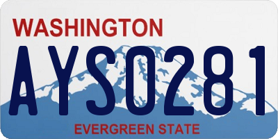 WA license plate AYS0281