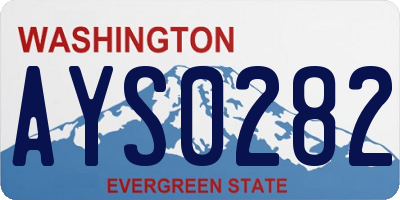 WA license plate AYS0282