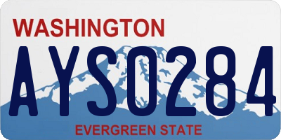 WA license plate AYS0284