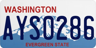 WA license plate AYS0286