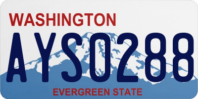WA license plate AYS0288