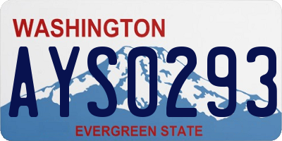 WA license plate AYS0293