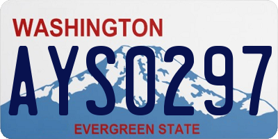 WA license plate AYS0297