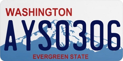 WA license plate AYS0306