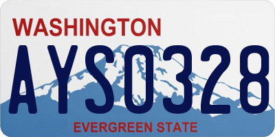 WA license plate AYS0328