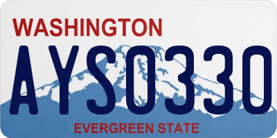 WA license plate AYS0330
