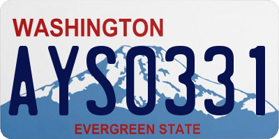 WA license plate AYS0331