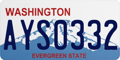 WA license plate AYS0332