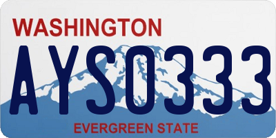 WA license plate AYS0333