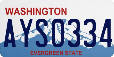 WA license plate AYS0334