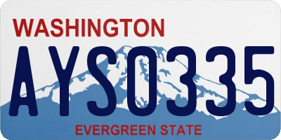 WA license plate AYS0335
