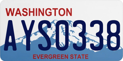 WA license plate AYS0338