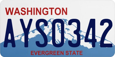 WA license plate AYS0342