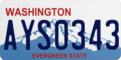 WA license plate AYS0343