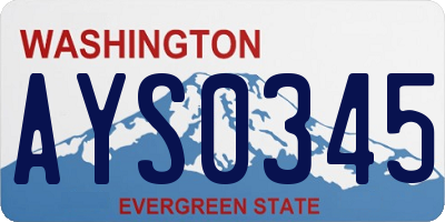 WA license plate AYS0345