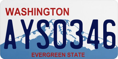 WA license plate AYS0346